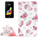 For LG Stylus 2 Pink Peony Leather Case with Holder, Card Slots & Wallet