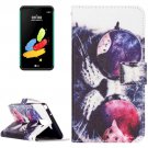 For LG Stylus 2 Glasses Cat Leather Case with Holder, Card Slots & Wallet