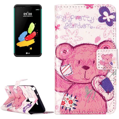For LG Stylus 2 Pudding Bear Flip Leather Case with Holder, Card Slots & Wallet