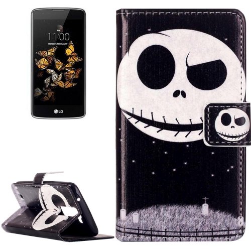 For LG  K8 Ghost Star Flip Leather Case with Holder, Card Slots & Wallet