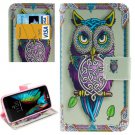 For LG  K10 Owl Flip Leather Case with Holder, Card Slots & Wallet