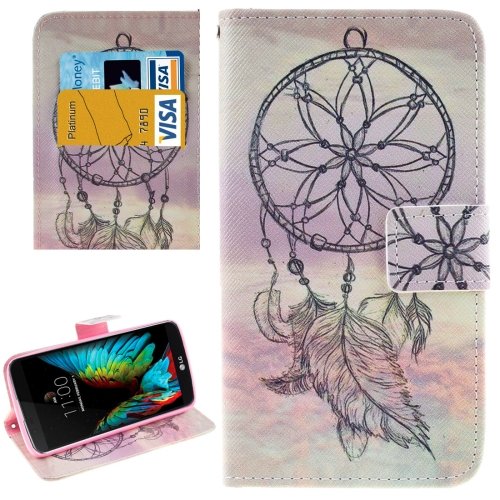 For LG  K10 Windbell Flip Leather Case with Holder, Card Slots & Wallet