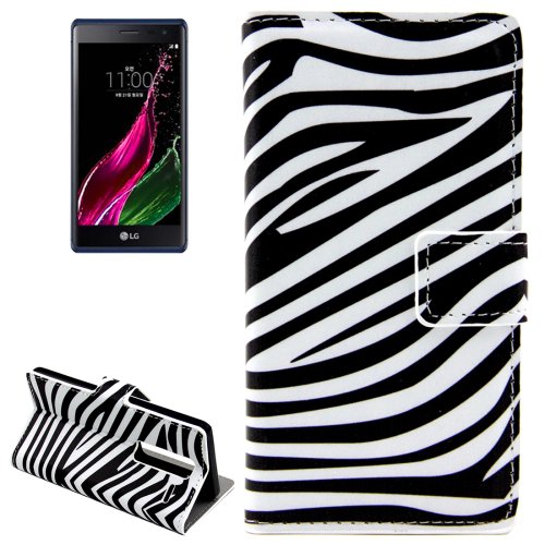 For LG  Class / Zero Zebra Flip Leather Case with Holder & Card Slots