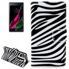 For LG  Class / Zero Zebra Flip Leather Case with Holder & Card Slots