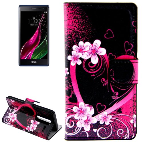 For LG  Class / Zero Heart Flip Leather Case with Holder & Card Slots