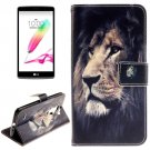 For LG G4 Stylus Lion 2 Side Leather Case with Holder, Card Slots & Wallet