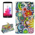 For LG G3 Stylus Flowers Pattern Leather Case with Holder, Card Slots & Wallet