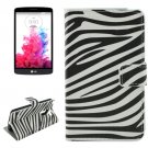 For LG G3 Stylus Zebra Pattern Leather Case with Holder, Card Slots & Wallet