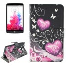 For LG G3 Stylus Hearts Pattern Leather Case with Holder, Card Slots & Wallet