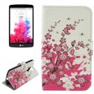 For LG G3 Stylus Cherry Pattern Leather Case with Holder, Card Slots & Wallet