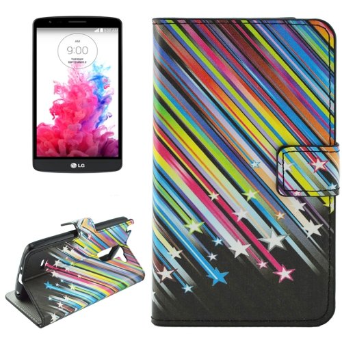 For LG G3 Stylus Meteor Pattern Leather Case with Holder, Card Slots & Wallet