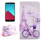 For LG G4 Eiffel Diamond Leather Case with Holder, Card Slots & Wallet