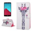 For LG G4 Giraffe Diamond Leather Case with Holder, Card Slots & Wallet