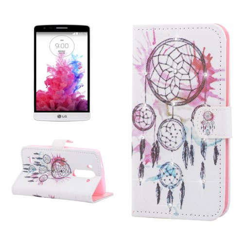 For LG G3 mini Windbell Diamond Leather Case with Holder, Card Slots & Wallet