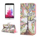 For LG G3 mini Tree Diamond Leather Case with Holder, Card Slots & Wallet