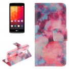 For LG Leon Smudge Pattern Leather Case with Holder, Card Slots & Wallet