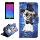 For LG Leon Bulldog Pattern Leather Case with Holder, Card Slots & Wallet