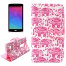 For LG Leon Elephant Pattern Leather Case with Holder, Card Slots & Wallet