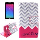 For LG Leon Smile Pattern Leather Case with Holder, Card Slots & Wallet