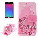 For LG Leon Bear Pattern Leather Case with Holder, Card Slots & Wallet
