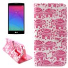 For LG Magna Elephants Pattern Leather Case with Holder, Card Slots & Wallet
