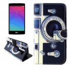 For LG Magna Camera Pattern Leather Case with Holder, Card Slots & Wallet