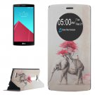 For LG G4 Elephant Pattern Leather Case with Holder & Caller ID Display