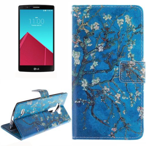 For LG G4 Plum 2 Side Pattern Leather Case with Holder, Card Slots & Wallet