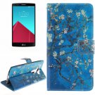 For LG G4 Plum 2 Side Pattern Leather Case with Holder, Card Slots & Wallet