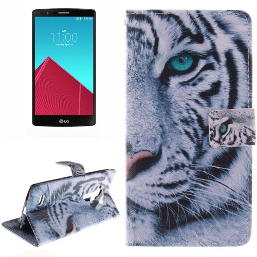 For LG G4 Tiger 2 Side Pattern Leather Case with Holder, Card Slots & Wallet