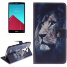 For LG G4 Lion 2 Side Pattern Leather Case with Holder, Card Slots & Wallet