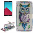 For LG G4 Owl 2 Side Pattern Leather Case with Holder, Card Slots & Wallet