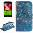 For LG G2 mini Plum 2 Side Pattern Leather Case with Holder, Card Slots & Wallet