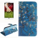 For LG G2 Plum 2 Side Pattern Leather Case with Holder, Card Slots & Wallet