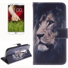 For LG G2 Lion 2 Side Pattern Leather Case with Holder, Card Slots & Wallet