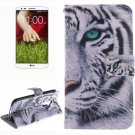 For LG G2 Tiger 2 Side Pattern Leather Case with Holder, Card Slots & Wallet