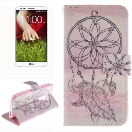 For LG G2 Cap 2 Side Pattern Leather Case with Holder, Card Slots & Wallet