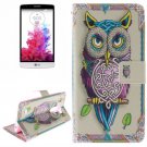 For LG G3 mini Owl 2 Side Pattern Leather Case with Holder, Card Slots & Wallet