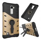For LG K10 Gold Rotating Tough Armor TPU + PC Combination Case & Holder