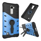 For LG K10 Blue Rotating Tough Armor TPU + PC Combination Case & Holder