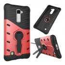 For LG K10 Red Rotating Tough Armor TPU + PC Combination Case & Holder