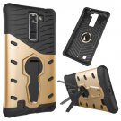 For LG K7 Gold Rotating Tough Armor TPU + PC Combination Case & Holder