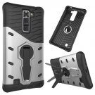 For LG K7 Silver Rotating Tough Armor TPU + PC Combination Case & Holder
