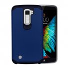 For LG K10 Dark Blue Corselet TPU + PC Combination Protective Back Case