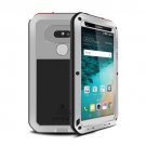 For LG G5 Silver LOVE MEI Powerful Shockproof Anti-slip Metal Protective Case