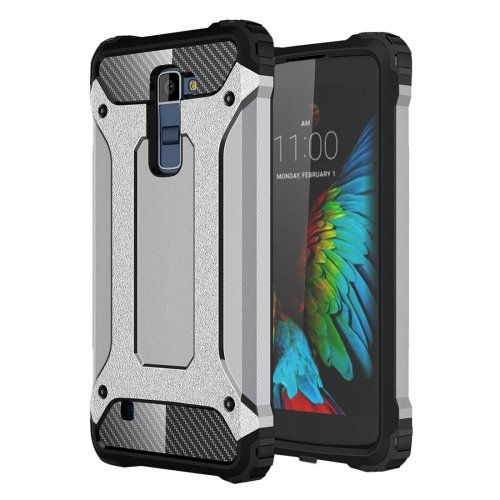 For LG K10 Grey Tough Armor TPU + PC Combination Case