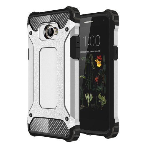 For LG K5 Silver Tough Armor TPU + PC Combination Case