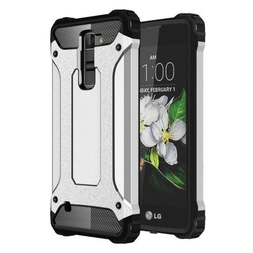 For LG K7 Silver Tough Armor TPU + PC Combination Case