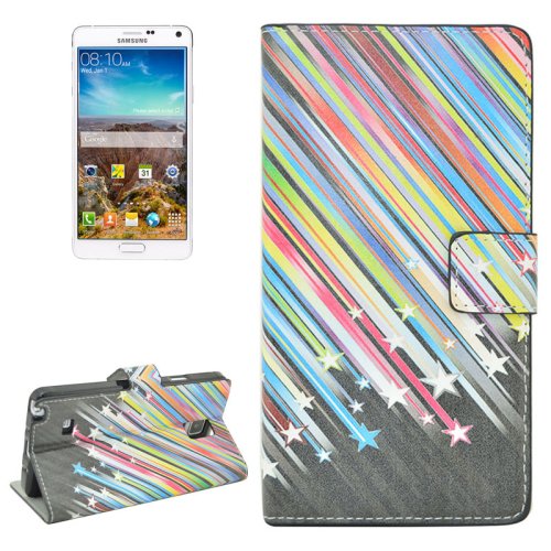 For Galaxy Note 4 Star Pattern Flip Leather Case with Holder & Card Slots