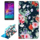 For Galaxy Note 4 Flowers Magnetic Case with Holder, Wallet & Card Slots